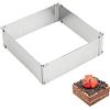 Deautie Anello Torta Acciaio Inox, Anello per Torta in Acciaio Inossidabile, Torta Stampo Regolabile, Anello per Torta Rettangolare, per Mousse, Anello di Cottura, Ideale per Creare e Decorare Torte