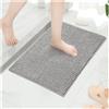Qirc Tappeto da bagno antiscivolo, assorbente, grande, morbido e lussuoso, tappetino da doccia, spesso, lavabile, per cucina, ingresso, camera da letto, interni ed esterni (grigio, 60 x 150 cm)