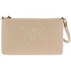 Pinko borsa donna FLAT HORIZONTAL MINI logo rilievo Beige TU