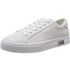 ARMANI EXCHANGE Cow Leather Lace Up Sneaker, Scarpe da Ginnastica Basse Donna, Bianco White White A222, 36 EU