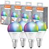 LEDVANCE Lampada LED SMART+ MATTER, smerigliata, 4,9W, 470lm, forma a sfera E14, luce colorata e luce bianca, compatibile con Google, Alexa, Apple, app o controllo vocale, 20.000 ore,conf. da 4