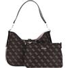 GUESS Eco Brenton Hobo Borsa, Logo Marrone, S/Petite Donna