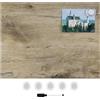Navaris Lavagna Magnetica da Parete - 43 x 33 cm - Lavagnetta per Calamite - Scrivibile e Cancellabile con Pennarello e Calamite - Bacheca Cucina e Ufficio - Design Effetto Legno