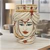 Ceramiche di Caltagirone Sofia Testa di Moro h 40 cm — Donna, Madreperla Antichizzato - Madreperla Oro e Lustri