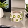 Ceramiche di Caltagirone Sofia Vaso con Fiori in Ceramica di Caltagirone h 15 cm - Madreperla Colorato - 15 cm / Madreperla Antichizzato
