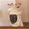 Ceramiche di Caltagirone Sofia Testa Tuareg h 20 cm — Maschio, Madreperla | Ceramica Caltagirone - 20 cm / Madreperla Oro e Lustri