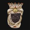 Ceramiche di Caltagirone Sofia Testa di Moro h 48 cm — Maschio Moro, Madreperla Antichizzato Oro e Lustri - 48 cm / Madreperla Oro e Lustri