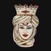 Ceramiche di Caltagirone Sofia Testa di Moro h 48 cm — Donna, Madreperla Antichizzato Oro e Lustri - Madreperla Oro e Lustri