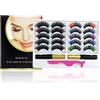 BeauFairy Ciglia Finte Magnetiche e Eyeliner Magnetico Kit, 10 Paia di Ciglia Finte Magnetiche Colorato 3D Naturale Riutilizzabili, 2 Tubi Impermeabile Magnetico Eyeliner, Senza Colla Riutilizzabile
