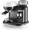 Ariete 1318 Moderna Macchina per caffè espresso con macinacaffè integrato, per caffè in grani e macinato, cappuccinatore per schiuma di latte, 1 filtro, 1080 W, 800 cc, bianco