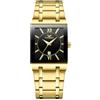 RORIOS Quarzo Orologio da Uomo Orologio da Polso Semplice Quadrati Orologio Business Impermeabile Orologio Calendario Luminosi Cinturino Acciaio Inossidabile Oro Nero Oro A