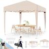 Devoko Gazebo,Gazebo 2x2 Pieghevole Impermeabile,3 Pieghevole Altezza Regolabile,Gazebo Pieghevole,Protezione UV 50 +,Gazebo da Giardino con Borsa di Trasporto,Gazebo Esterno Resistente,Beige
