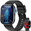 YUPENG Smartwatch Uomo Donna, 1.95 AMOLED ECG/HRV/Acido Urico/Pressione Sanguigna/𝐆li𝐜𝐞𝐦𝐢𝐚, Monitoraggio Sonno/BMI/Temperatura, Chiamate/SOS, IP68 Orologio Fitness Tracker per Android iOS