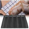 Rankomu Stampo Pane Silicone Professionale per Baguette, Teglia da Forno 44x33cm in Silicone Alimentare Antiaderente, Riutilizzabile 3000 Volte per Pane Francese, Hot Dog e Lievitati