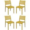 MIlani Home ZULE - set 4 sedie polipropilene impilabile