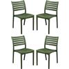 MIlani Home ZULE - set 4 sedie polipropilene impilabile