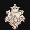 Ceramiche di Caltagirone Sofia Acquasantiera Grande in Ceramica di Caltagirone 25x35 cm - Madonna Valderice, Madreperla Antichizzato | Serie Limitata - 35 cm / Madreperla Oro e Lustri