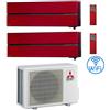 Mitsubishi Climatizzatore Condizionatore Mitsubishi Kirigamine Style Wifi R32 Rosso Dual Split Inverter 9000 + 12000 BTU con U.E. MXZ-2F42VF Classe A+++/A++