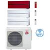 Mitsubishi Climatizzatore Condizionatore Mitsubishi Kirigamine Style Wifi R32 Bianco Perla e Rosso Trial Split Inverter 12000 + 12000 + 12000 BTU con U.E. MXZ-3F68VF NOVITÁ Classe A++/A+