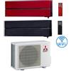 Mitsubishi Climatizzatore Condizionatore Mitsubishi Kirigamine Style Rosso e Nero Wifi R32 Dual Split Inverter 9000 + 12000 BTU con U.E. MXZ-2F53VF Classe A+++/A++