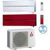 Mitsubishi Climatizzatore Condizionatore Mitsubishi Kirigamine Style Bianco e Rosso Wifi R32 Dual Split Inverter 9000 + 12000 BTU con U.E. MXZ-2F53VF Classe A+++/A++