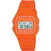Casio Orologio Quarzo Unisex, misura cassa 37.00mm con quadrante LCD Digitale e cinturino Arancione in Rubber Strap F-91WC-4A2EF