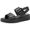 Tamaris Comfort Damen Sandalen Flach aus Leder mit Schnalle, Sandali con Zeppa Donna, Bianco Argento, 39 EU