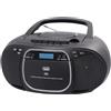 Trevi CMP 576 DAB Stereo Portatile DAB FM, Boombox con Lettore CD e Musicassette, Stazioni Memorizzabili in DAB e FM, Ingressi USB, AUX-IN e Presa Cuffia