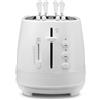De'Longhi CTLAP2203.W Tostapane con Pinze, Controllo Progressivo del Grado di Tostatura, Indicatori Luminosi, Cassetto Raccoglibriciole, Piedini Antiscivolo, Potenza 550 Watt, Plastica, Bianco