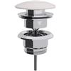 Lineabeta Piletta click clack regolabile 0-80 mm con tappo bianco opaco