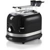 Ariete 149 Tostapane Moderna nero con pinze per 2 fette di pane, sandwich o toast 6 livelli di doratura Scongelamento Linea Moderna Nero