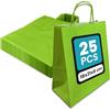 Netuno 25 sacchetti colorati carta verde 18 x 21 x 8 cm buste carta Kraft con manici borse spesa resistenti ecologiche per regali negozi eventi sacchetti portaoggetti colorati shopper paper bags