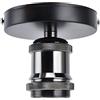 Fockety Portalampada E26 E27, Portalampada Vintage da Soffitto, Portalampada Industriale da Soffitto, Base per Lampada a Sospensione, Portalampada a Vite con Accessori per la Casa (Black)
