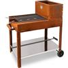 Clementi Barbecue A Legna In Acciaio Corten 60x53 Cm Design Moderno Super Flipper Clementi