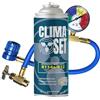Clima Set Refrigerante di ricambio R134a 170 g per climatizzatore auto con tubo gas e manometri condizionatori - kit ricarica clima auto - refrigerante R134a - ECO bombola