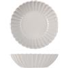 H&H Set 6 piatti fondi Lotus in stoneware grigio cm 18