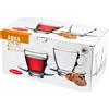 PASABAHCE Set 6 tazze cappuccino Aqua in vetro con piatto cc 215