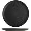 H&H Piatto piano Venere in stoneware nero opaco cm 26