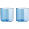 H&H Confezione 2 bicchieri Daylight in vetro borosilicato azzurri cl 33