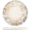 H&H Piatto piano Eris con bordo in porcellana beige decorata cm 24
