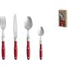 Amefa Servizio 24 posate Comptoir in acciaio inox manico in plastica colore rosso