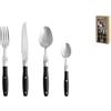 Amefa Servizio 24 posate Comptoir in acciaio inox manico in plastica colore nero