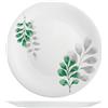 BORMIOLI ROCCO Set 6 piatti piani Botanica in vetro opale bianco decoro verde cm 27