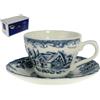 CHURCHILL Set 6 tazze caffè con piattino The Brook in earthenware bianco decoro blu cc 90
