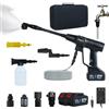 Beiguoo Idropulitrice a Batteria 1450PSI/100 Bar, 2 Batterie 4000mAh, 6-in-1 Ugello Portatile Senza Cavo Idropulitrice per Auto/Pavimenti/Recinzioni/Marciapiedi