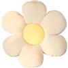 LATRAT Tatami - Cuscino per pavimento floreale, decorazione a forma di fiore, per camera da letto, divano, sedia, bianco e giallo, 40 x 40 cm