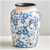 FJSPERM Vaso in ceramica blu e bianco per erba della pampa decorazione, vasi cineseria, vaso di fiori per casa, soggiorno, libreria, tavolo centerpieces