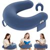 Kosker Cuscino da Gioco & Lettura, Cuscino da Lettura per Sedersi, Cuscino Gaming per la Pappa con Grande Bracciolo Ergonomico per le Ginocchia, Supporto per Cuscini da Scrivania per Ipad/Laptop - Blu