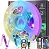 Meiyue Striscia LED rilevatore di movimento 6M, striscia LED RGB con sensore di movimento PIR, telecomando e controllo APP, Sincronizzazione musicale striscia RGB Bluetooth per letto, scale