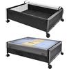 SPECILITE Contenitori Sotto il Letto su Ruote, 2Pcs Sotto il Letto su Rotelle | Coperchio, Scatole per Vestiti, Scarpe, Giocattoli e Coperte